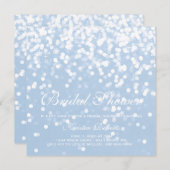 招待状-きらめくブライダルシャワーブルー 招待状 (正面/裏面)