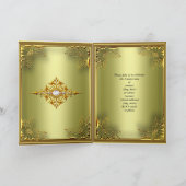 招待状 エリート アボカド グリーン ゴールド エレガント (内部)