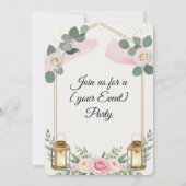 招待状 エレガントな花のランタン (裏面)