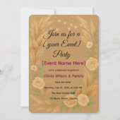 招待状 エレガントな花のランタン (正面)