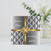 招待状 エレガント シルク ゴールド リボン ダイヤモンド (スタンド正面)