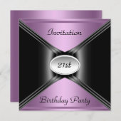 招待状 エンベロープ 誕生日 パープルカラー (正面/裏面)