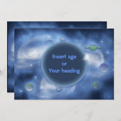 招待状 – カスタマイズ可能、宇宙 (正面/裏面)