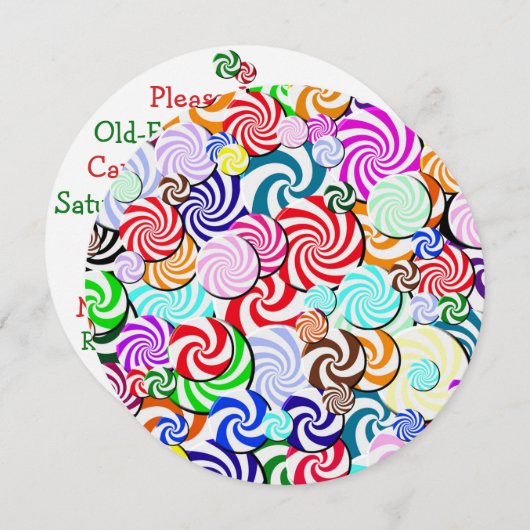 招待状-キャンディコラージュ 招待状 (正面/裏面)