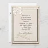 招待状《キリスト教》洗礼式や命名式クリームクロス 招待状 (正面/裏面)