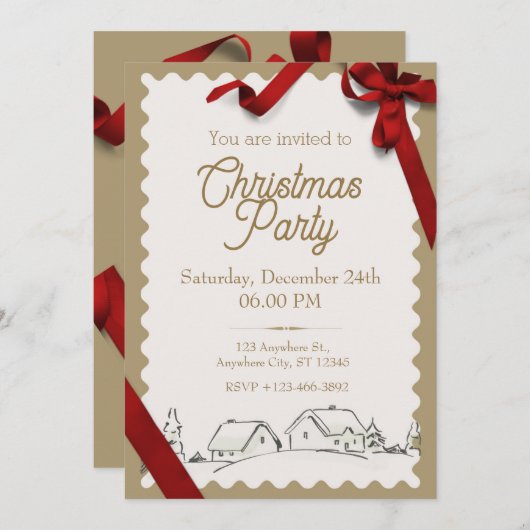 招待状 |クリスマスパーティー (正面/裏面)