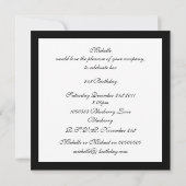 招待状 グラマラス ホワイト ブラック フラワー (裏面)