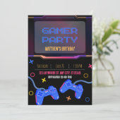 招待状 - ゲーマーパーティー - 名前と年齢をカスタマイズ (スタンド正面)