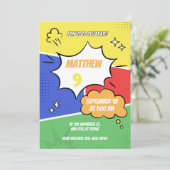 招待状 - コミックスタイル - 名前と年齢をカスタマイズ (スタンド正面)