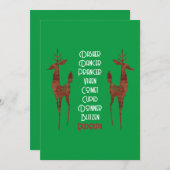 招待状 – サンタのトナカイ – ルドルフ (正面/裏面)