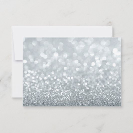 招待状 – シルバーグリッターファブシャワー未来ミセス。 (裏面)