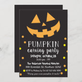 招待状、ハローウィンパーティの招待を切り分けるカボチャ 招待状 (正面/裏面)