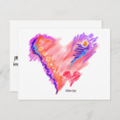 招待状-ハート 感じ 招待状 (正面/裏面)