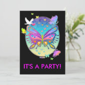 招待状-バタフライアポップ・アートのート 招待状 (スタンド正面)