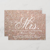 招待状-バラ金ゴールドブライダルシャワー未来Wミセス 招待状 (正面/裏面)