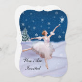 招待状，バースデーパーティー，バレリーナ 招待状 (正面/裏面)