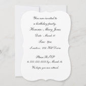 招待状，バースデーパーティー，バレリーナ 招待状 (裏面)