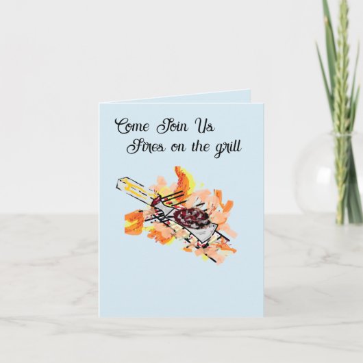 招待状：バーベキューの夢 招待状 (正面)