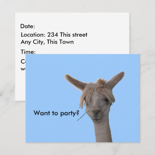 招待状-パーティーする 招待状 (正面/裏面)