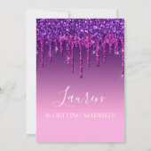 招待状 – パープル&ピンクグリッタードリップSweet sixteen (裏面)