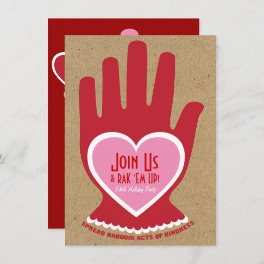 招待状: ピンクの親切さの偶然の事故 招待状 (正面/裏面)