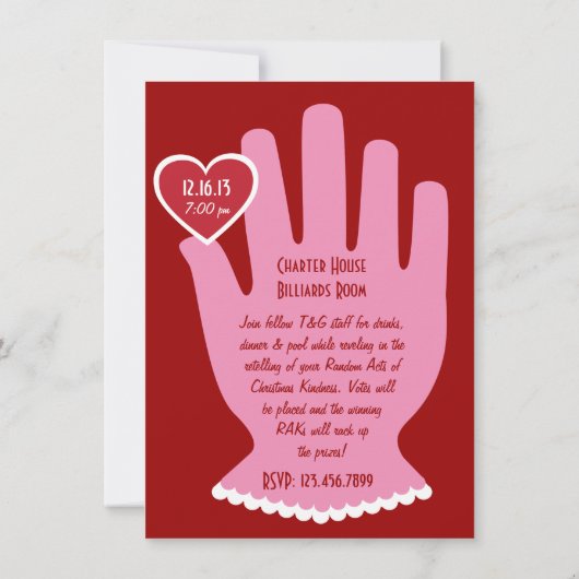 招待状: ピンクの親切さの偶然の事故 招待状 (裏面)