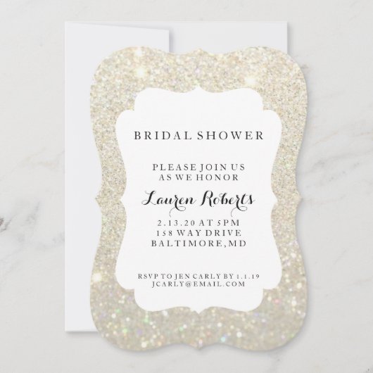 招待状-ブライダルシャワーデイファブ-ホワイト金ゴールド 招待状 (正面)