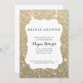 招待状-ブライダルシャワーデイファブ – 金ゴールドグリッター 招待状 (正面/裏面)