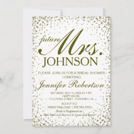 招待状 |ブライダルシャワー金ゴールド紙吹雪