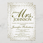 招待状 |ブライダルシャワー金ゴールド紙吹雪 (正面/裏面)