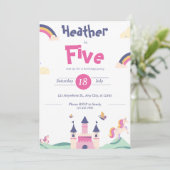 招待状 - プリンセス テーマ - 名前と年齢をカスタマイズ (スタンド正面)