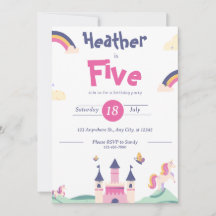招待状 - プリンセス テーマ - 名前と年齢をカスタマイズ