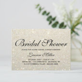 招待状-ホワイト金ゴールドグリットファブシャワー 招待状 (スタンド正面)