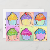 招待状-ポップアートのカップケーキ 招待状 (正面/裏面)