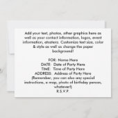 招待状 - ポップアート スカル (裏面)