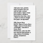 招待状-ポップ・アートの ARTスカル 招待状 (裏面)