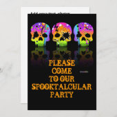 招待状-ポップ・アートの ARTスカル 招待状 (正面/裏面)