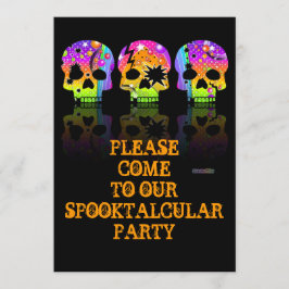 招待状-ポップ・アートの ARTスカル 招待状