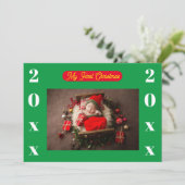 招待状 – マイ初めてのクリスマス – 写真/年の追加 (スタンド正面)