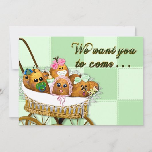 招待状 - マルチユース - ポテト ベイビー スパッド (正面)