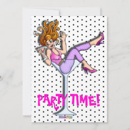 招待状-マルティーニの女の子、Lilの赤 招待状