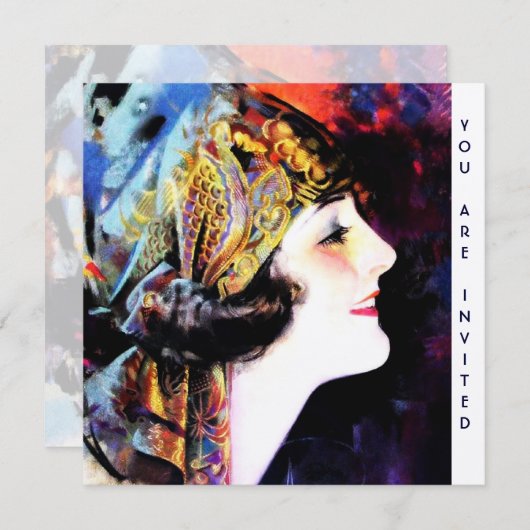 招待状,マーサ·マンスフィールド,金属金ゴールド株 招待状 (正面/裏面)