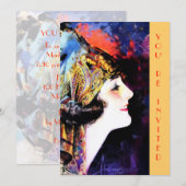 招待状, マーサ・マンズフィールド, メタリックゴールドストック 招待状 (正面/裏面)