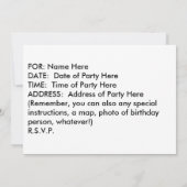 招待状 – マーティニス行く、行く、行く (裏面)