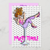 招待状 - マーティーニの女の子、リル・レッド (正面/裏面)