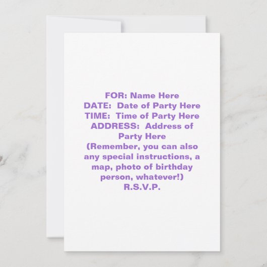 招待状 – ミッドナイトカウボーイブーツ (裏面)