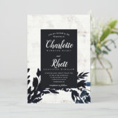 招待状「ムーディ花模様、ハーフページのモチーフ」 招待状 (スタンド正面)