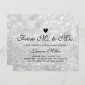 招待状 – ライトシルバーグリットFab Ms.Mrs.ブライダルシャワー (正面/裏面)