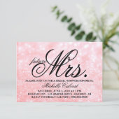 招待状 – ライトピンクグリットブライダルシャワー未来ミセス。 (スタンド正面)