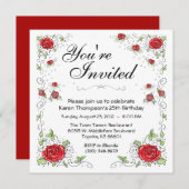 招待状-レッドローゼス 招待状 (正面/裏面)